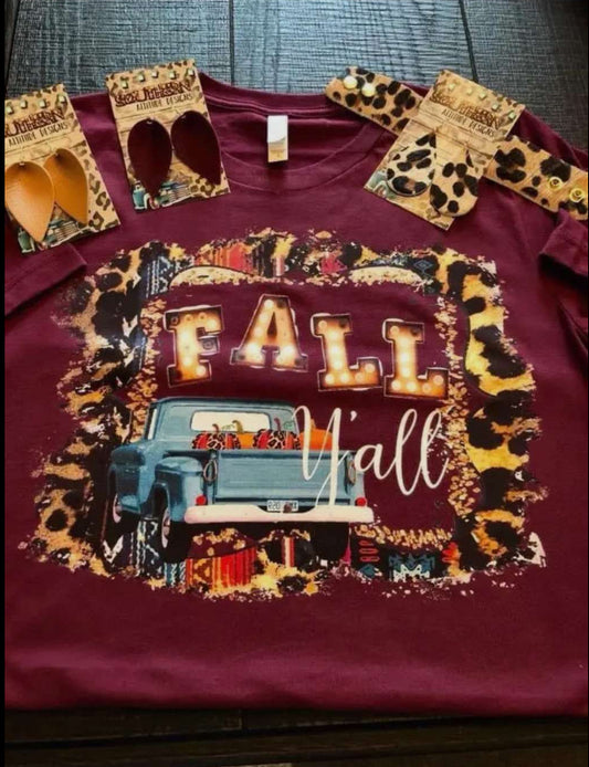 Fall Y'all short sleeved t-shirt