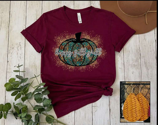 Happy Fall Y'all short sleeved t-shirt