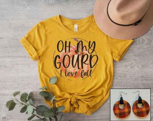 OH My Gourd I Love Fall short sleeved t-shirt