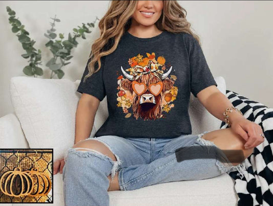 Charming Highland Cow short sleeved t-shirt